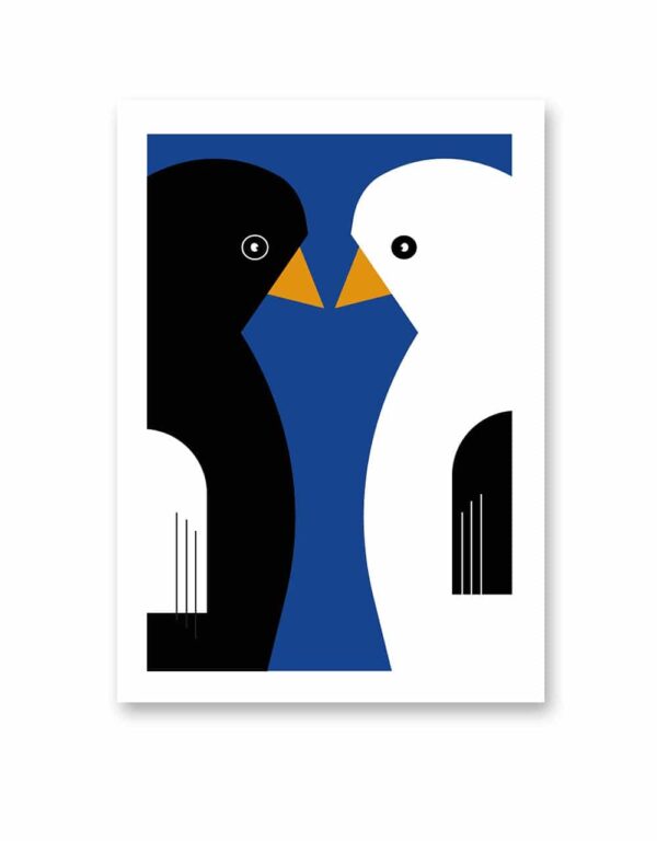 abstracte Lovebirds postkaart duif studionim