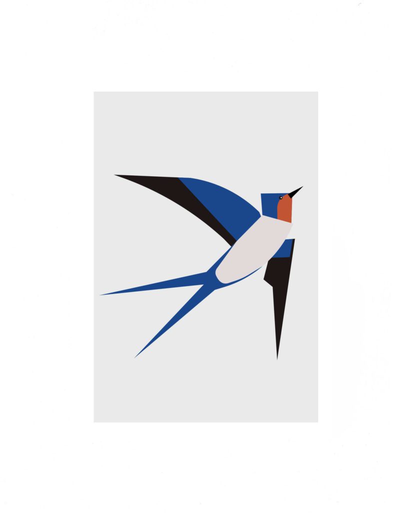 Digitale illustratie van een zwaluw