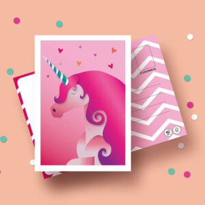Postkaart van een roze unicorn Studio NiM